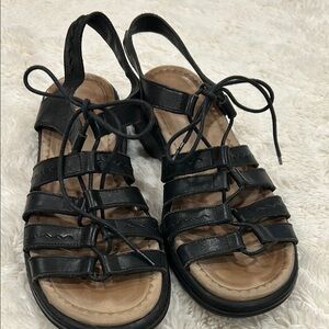 Dansko Elena Front Strap Gladiator Sandals Black Leather EU 40; US 9.5/10